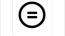 Ein schwarzes Gleichzeichen in schwarzem Kreis