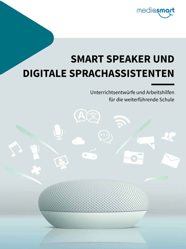Grafik des Unterrichtsmaterials Smart Speaker und digitale Sprachassistenten