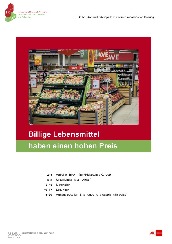 Grafik des Unterrichtsmaterials Billige Lebensmittel haben einen hohen Preis