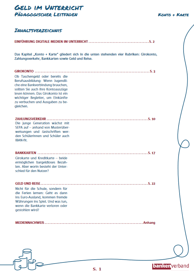 Inhaltsverzeichnis des Materials