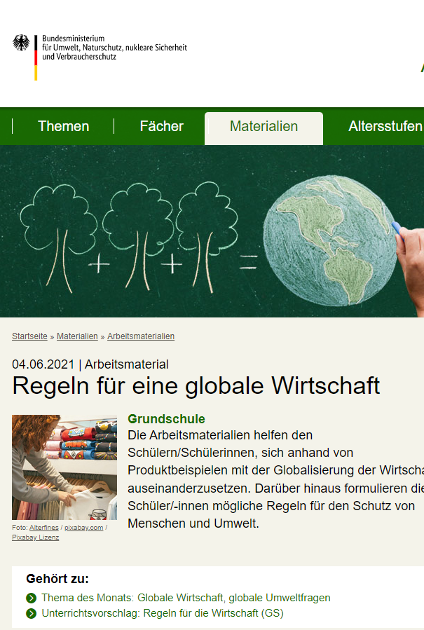 Screenshot der Website