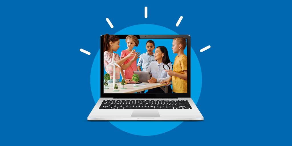Laptop zeigt Klassenszene