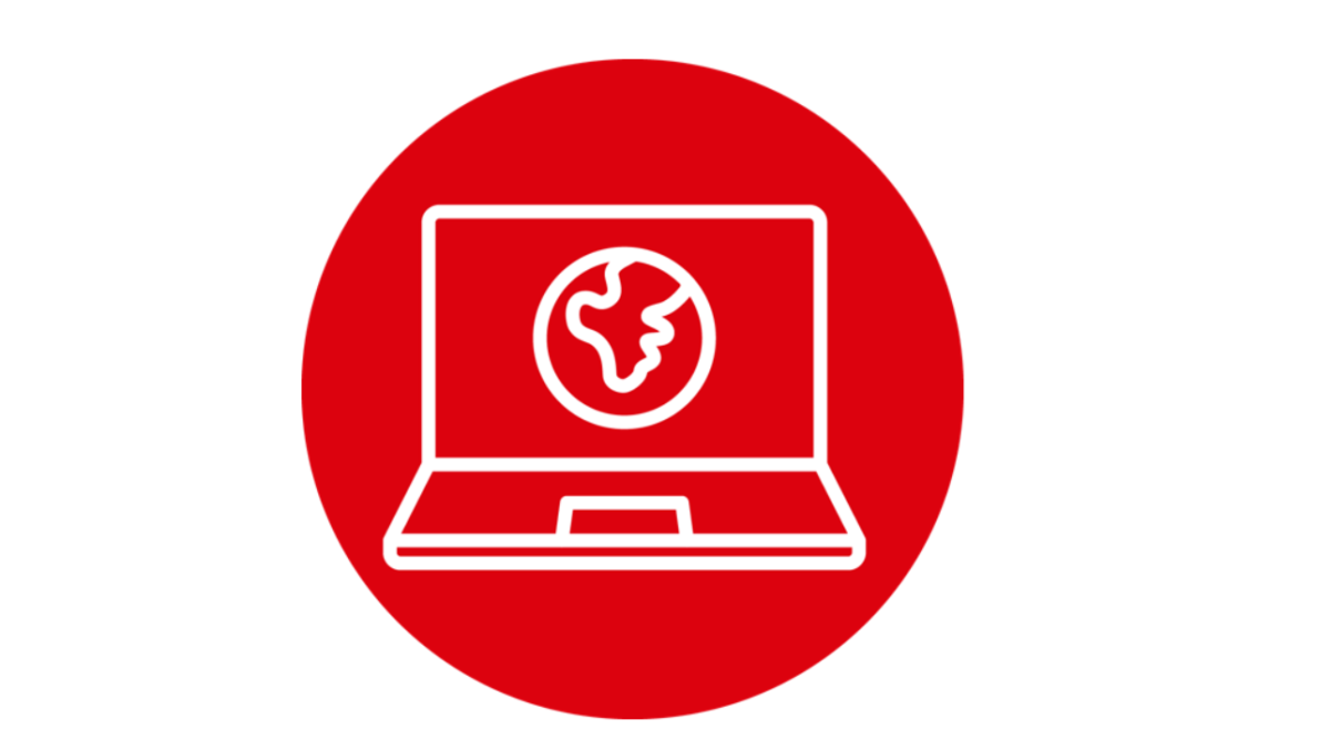 roter Kreis mit laptop drin