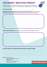 Steckbrief: Peer-Projekt Verbraucherchecker