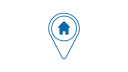 Icon Verbraucherbildung Vor Ort  - Pin mit Haus