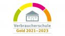 Das Logo Verbraucherschule mit dem Zusatz Gold 2021-23