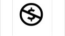 Ein durchgestrichenes Dollarzeichen in schwarzem Kreis